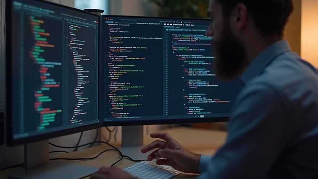 Codebeispiel auf Monitor: Vorher-Nachher Vergleich von <div>-basiertem zu semantischem HTML