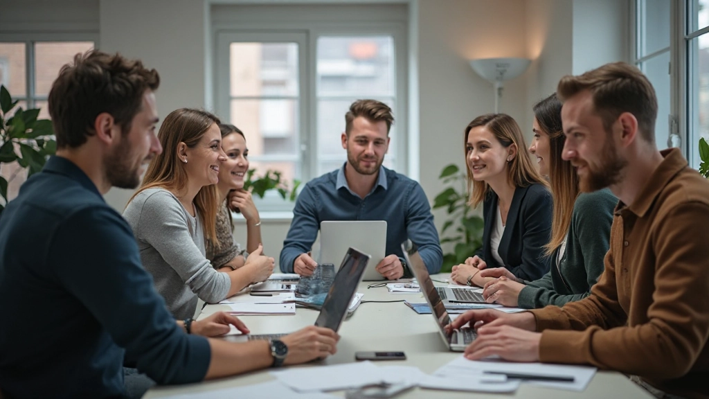 Team von Web-Designern und Entwicklern in einer Zusammenarbeit