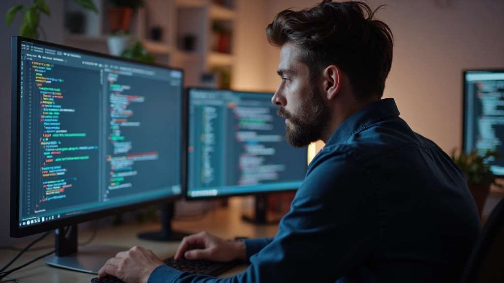Web-Entwickler arbeitet an HTML und CSS-Code